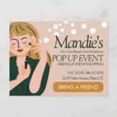 Esthetician Business Salon Pop Up Event Briefkaart (Voorkant)