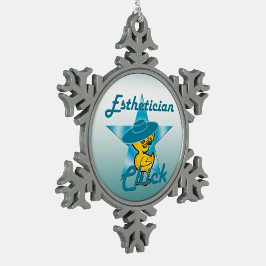 Esthetician Chick #7 Tin Sneeuwvlok Ornament (Links)