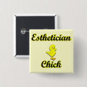 Esthetician Chick Vierkante Button 5,1 Cm (Voorkant /achterkant)