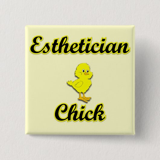 Esthetician Chick Vierkante Button 5,1 Cm (Voorkant)