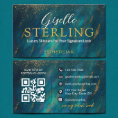 Esthetician Dark Opal Glam Moderne QR-code Visitekaartje