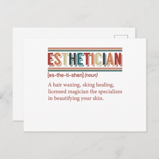 Esthetician Definition Retro Esthetician Briefkaart (Voorkant / Achterkant)