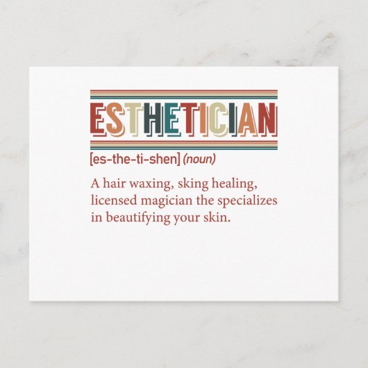 Esthetician Definition Retro Esthetician Briefkaart (Voorkant)