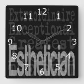 Esthetician Extraordinaire Vierkante Klok (Voorkant)