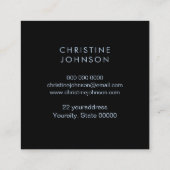 Esthetician faux glitter blauw vlinderontwerp vierkante visitekaartje (Achterkant)