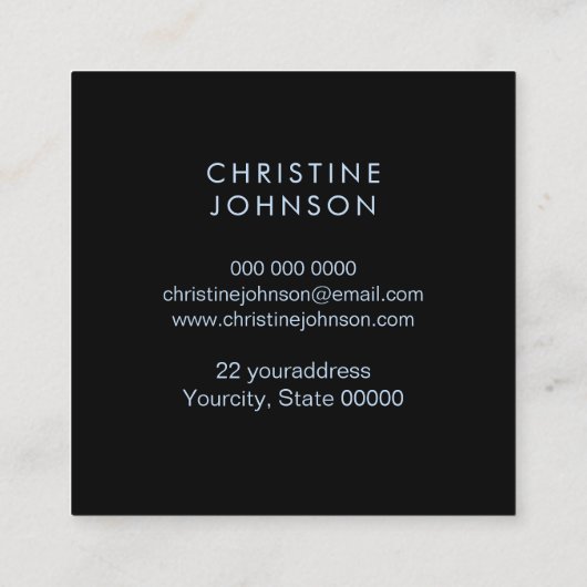 Esthetician faux glitter blauw vlinderontwerp vierkante visitekaartje (Achterkant)