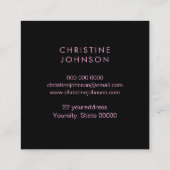 Esthetician Faux Glitter Butterfly Design Vierkante Visitekaartje (Achterkant)