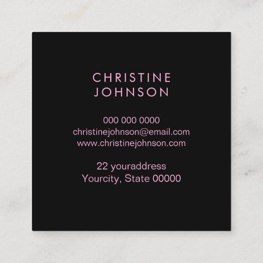 Esthetician Faux Glitter Butterfly Design Vierkante Visitekaartje (Achterkant)