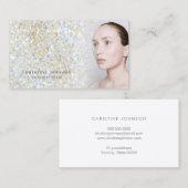 Esthetician faux glitter textuur · visitekaartje (Voorkant / Achterkant)