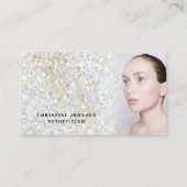 Esthetician faux glitter textuur visitekaartje (Voorkant)