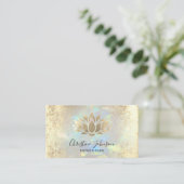 Esthetician Faux Gold folie Lotus op Opaal Visitekaartje (Staand voorkant)