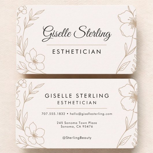 Esthetician Floral Botanical Visitekaartje