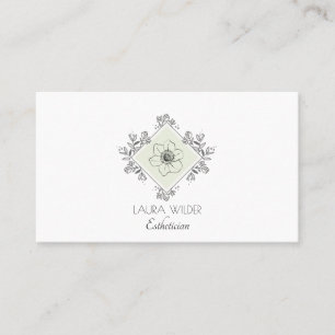 Esthetician Floral Logo Visitekaartje