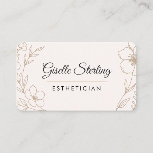 Esthetician Floral QR Code Professional Visitekaartje (Voorkant)