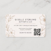 Esthetician Floral QR Code Professional Visitekaartje (Achterkant)