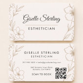 Esthetician Floral QR Code Professional Visitekaartje