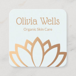 Esthetician Gold Lotus Flower Square Visitekaartje