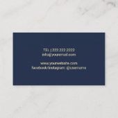 Esthetician Gold Wax Stick & Tweezer Navy Floral Visitekaartje (Achterkant)