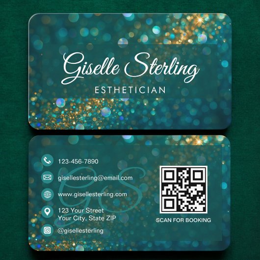 Esthetician Green QR Code Visitekaartje