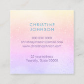 Esthetician groen paarse roze ontwerp vierkante visitekaartje (Achterkant)