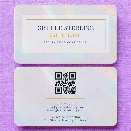 Esthetician Holographic QR Code Visitekaartje