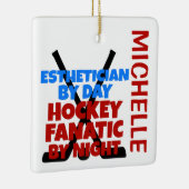 Esthetician houdt van Hockey CUSTOM Keramisch Ornament (Rechts)