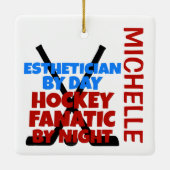 Esthetician houdt van Hockey CUSTOM Keramisch Ornament (Achterkant)
