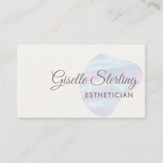 Esthetician Iridescent Pearl Opal Abstract Visitekaartje (Voorkant)