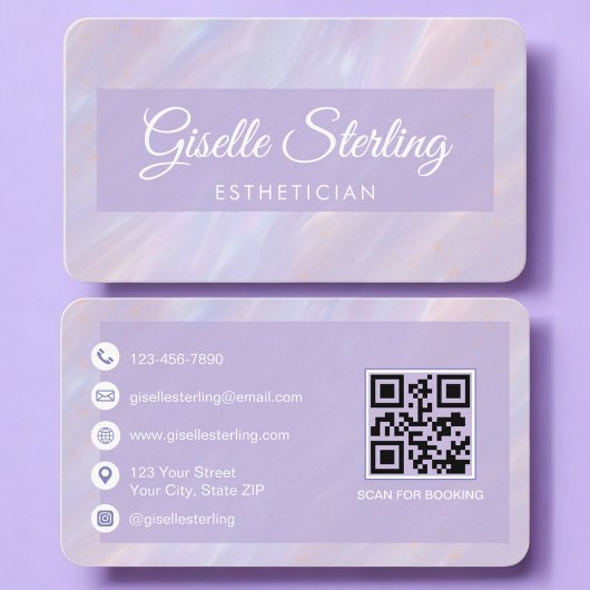 Esthetician Iridescent QR Code Professional Visitekaartje