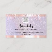Esthetician Lash Nails Hair QRCode Logo PurpleRose Visitekaartje (Achterkant)