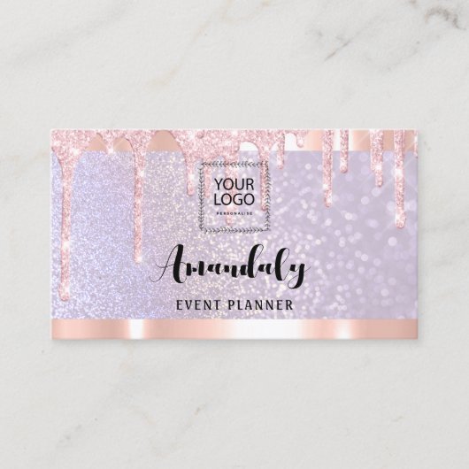 Esthetician Lash Nails Hair QRCode Logo PurpleRose Visitekaartje (Voorkant)