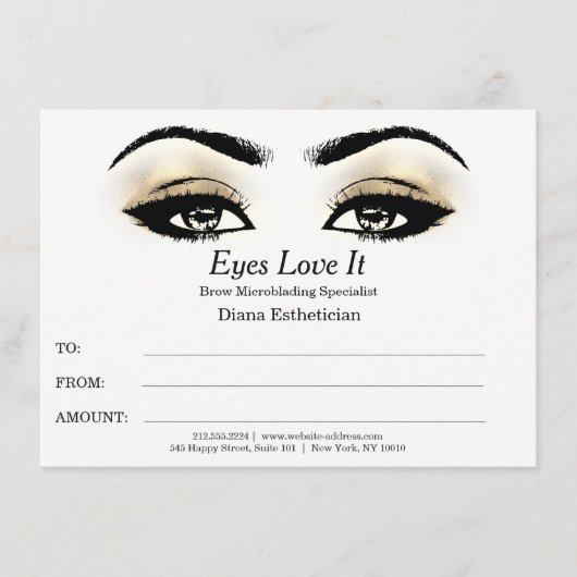 Esthetician Lashes Beauty Makeup Certificate Gift (Voorkant)