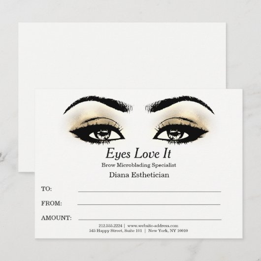 Esthetician Lashes Beauty Makeup Certificate Gift (Voorkant / Achterkant)