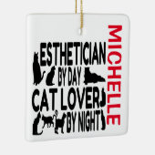 Esthetician Loves Cats CUSTOM Keramisch Ornament (Rechts)