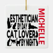 Esthetician Loves Cats CUSTOM Keramisch Ornament (Achterkant)
