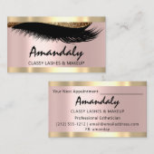 Esthetician Makeup Eyelashes Pink Appointment Card Visitekaartje (Voorkant / Achterkant)