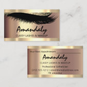 Esthetician Makeup Eyelashes VIP Appointment Card Visitekaartje (Voorkant / Achterkant)