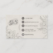 Esthetician Marble Stone Floral Line Art Script Visitekaartje (Achterkant)