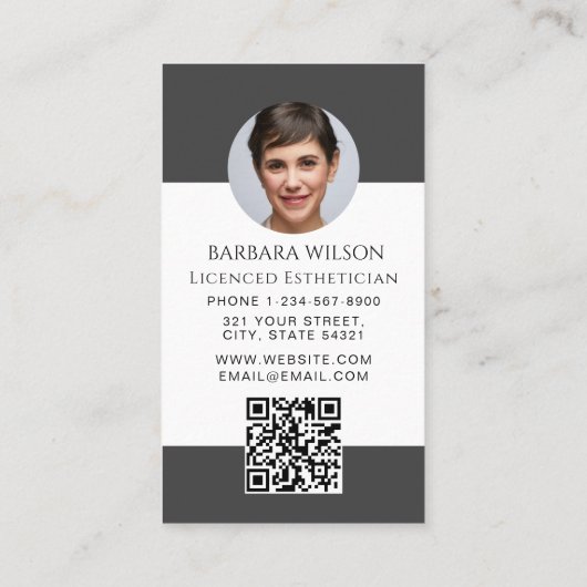 Esthetician Med Spa Luxury Beauty qr code Visitekaartje (Achterkant)