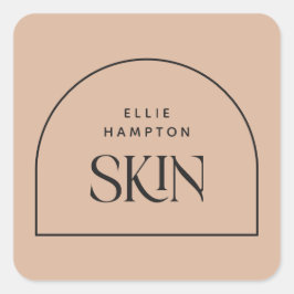 Esthetician Minimalist Blush Arch Beauty Business Vierkante Sticker