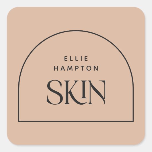Esthetician Minimalist Blush Arch Beauty Business Vierkante Sticker (Voorkant)