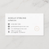 Esthetician Minimalistische Luxe Zwart Visitekaartje (Achterkant)