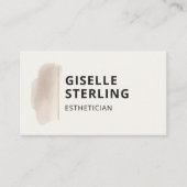 Esthetician Neutral Beige Watercolor Minimalist  Visitekaartje (Voorkant)