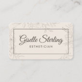Esthetician Neutral Floral Visitekaartje (Voorkant)