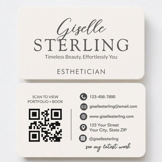Esthetician Neutral QR Code Visitekaartje