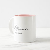 Esthetician Notebook - Personalized Gift Tweekleurige Koffiemok (Voorkant links)