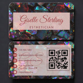 Esthetician Opal Black QR Code Visitekaartje