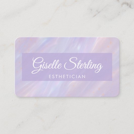 Esthetician Pastel Purple QR Code Visitekaartje (Voorkant)