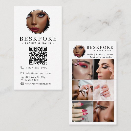 Esthetician Photo Feed Grid Social Media QR Code  Visitekaartje (Voorkant / Achterkant)