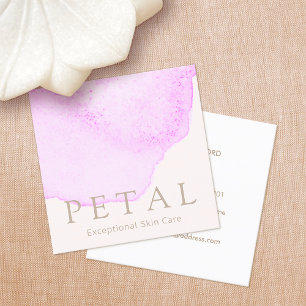 Esthetician Pink Waterverf Floral Petal Vierkante Visitekaartje